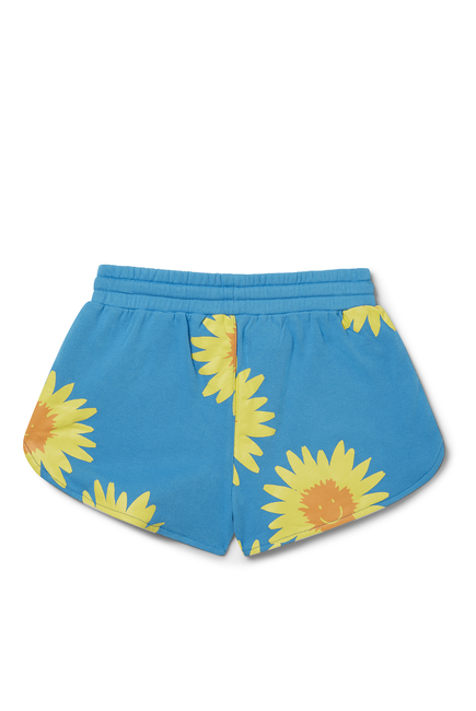 Sunflower Print Fleece Shorts